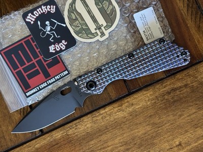 Strider Knives Monkey Edge SMF MEFP Frag Titanium Anodized Handles 3V Blade NEW