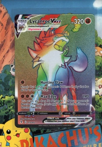 Pokémon TCG Lycanroc VMAX 213/203    Evolving Skies Holo NM/M