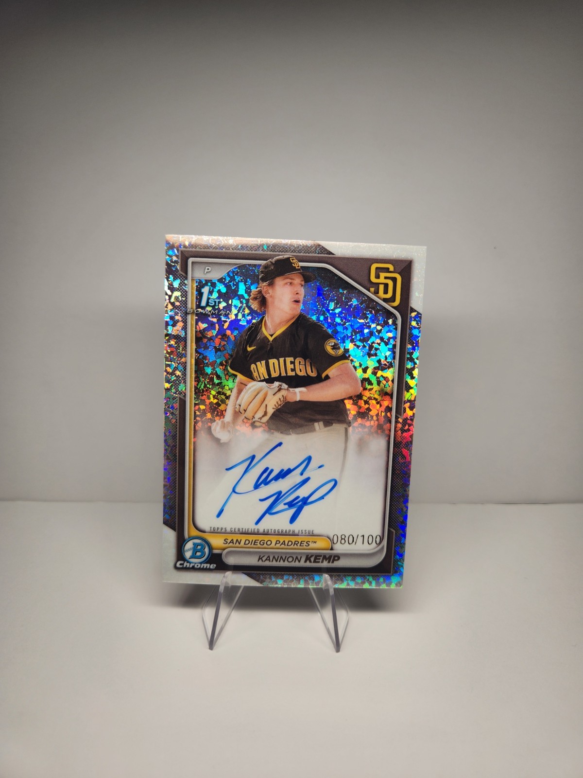 2024 Bowman Chrome KANNON KEMP 1st Prospect Auto Mini Diamond /100 #CPA-KK