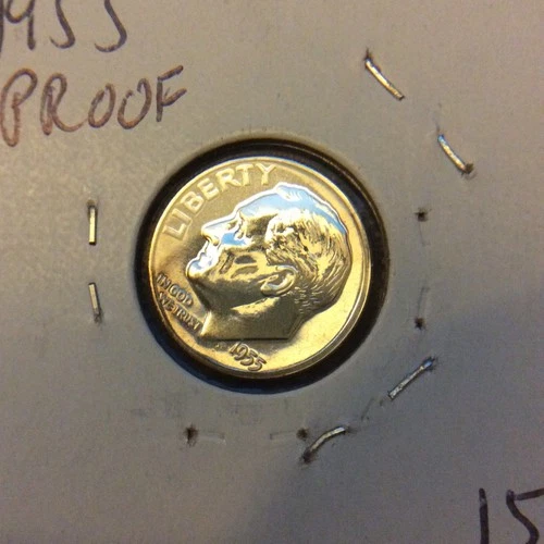 1955 PROOF ROOSEVELT DIME SILVER  NICE COIN GEM A-34