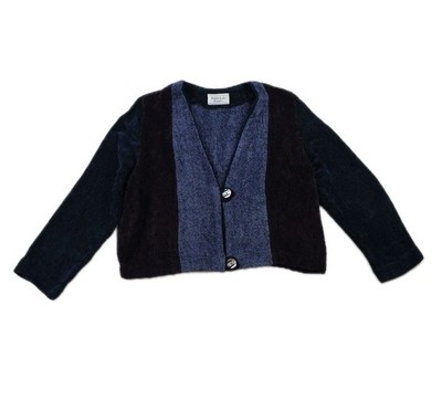 VTG  80's Priest Lake Exotics Handwoven Purple  Blue  Cardigan Lagenlook Art Med