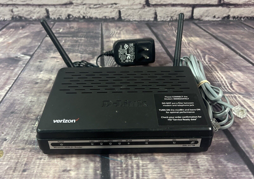 Verizon D-Link DSL-2750B 4-Port Wireless Router With Adapter