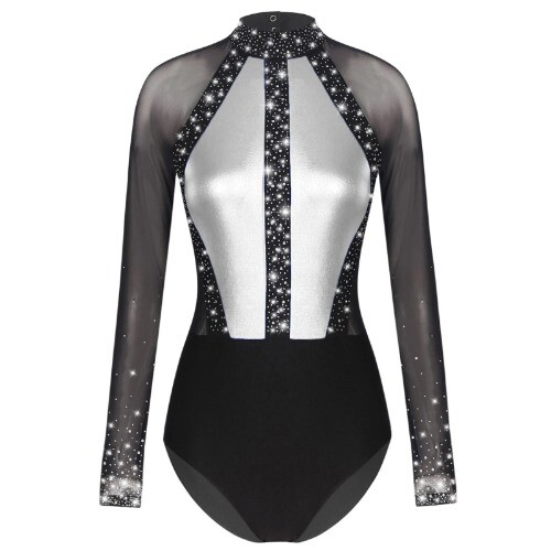 Damen Metallic Turnanzug Bühne Performance Body Tops Party Kostüm - Bild 26 von 31