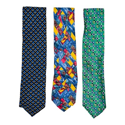 Vintage Silk Neck Ties Lot of 3 Mens Retro Ties Amazing Patterns STATS Brand (2)