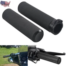 Motorcycle Black 1" 25mm Handlebar Hand Grips For Harley Touring Dyna Sportster
