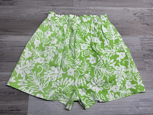 Vintage 90s Girls Floral High Waist Cotton Casual Shorts Trend Basics Sz L 10/12 - 第 1/7 張圖片