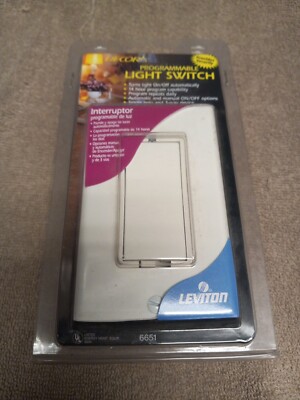 Programmable Security Timer Switch Automation Leviton Decora 6651 W 14 Hour