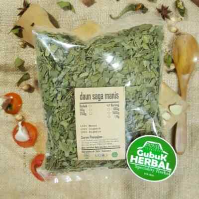 Gubuk Herbal Organic Sweet Saga Leaf – Pure Natural Dried Herb Spice, Fresh & Hygienic, Premium Quality (Halal, 50-1000g)