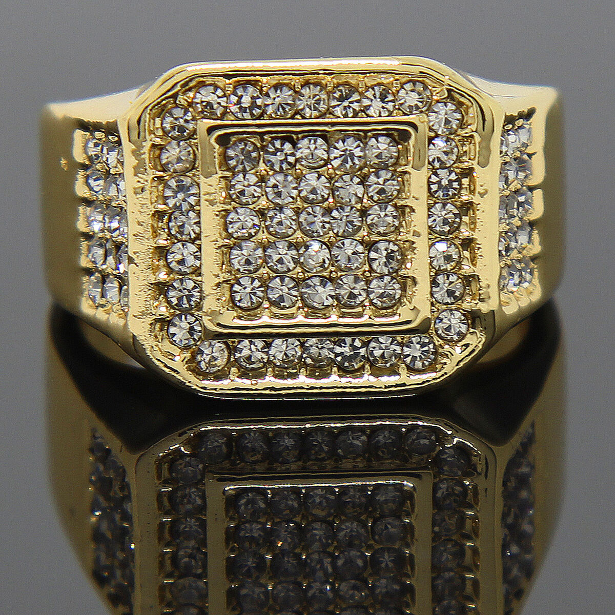 Mens 14K Gold Plated 4 Rings Cubic-Zirconia Bundle(1) Size 7 Mens 14K Gold Plated 4 Rings Cubic-Zirconia Bundle(1) Size 7