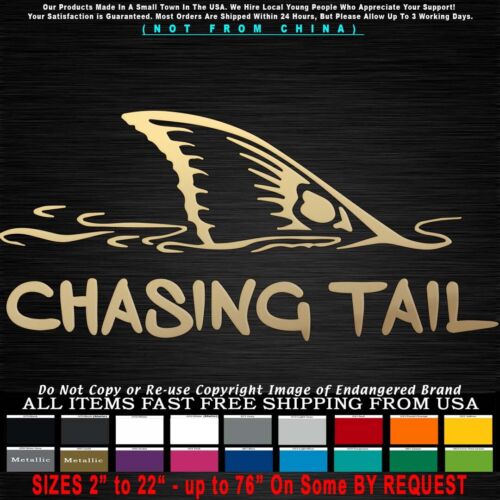 Fishing Chasing Tail Redfish Bonefish Red Bone fly Lure Bait Sticker Decal - Picture 1 of 12