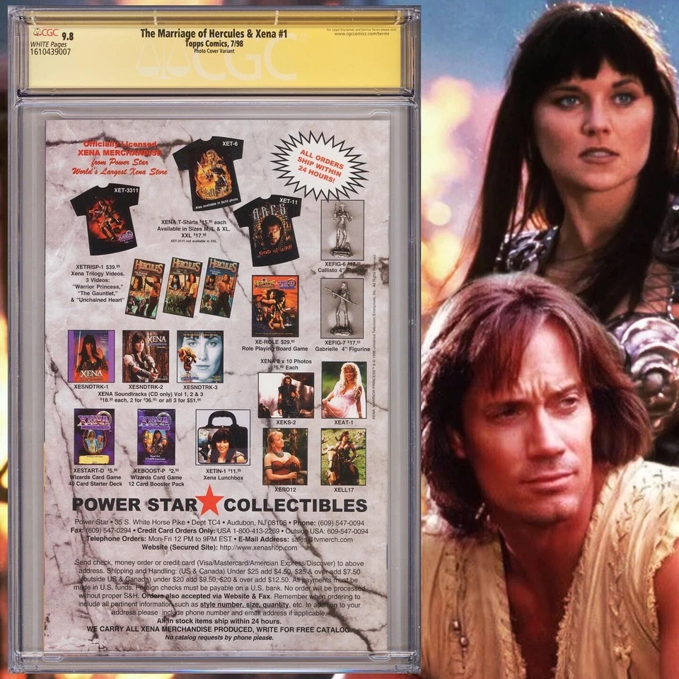 CGC 9.8 SS Marriage of Hercules & Xena #1 Photo Variant signed Lawless & Sorbo - Image 2 of 2