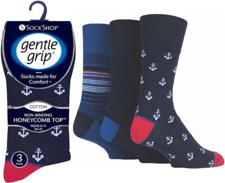 Calcetines náuticos de anclaje de algodón no elásticos con agarre suave Reino Unido 6-11