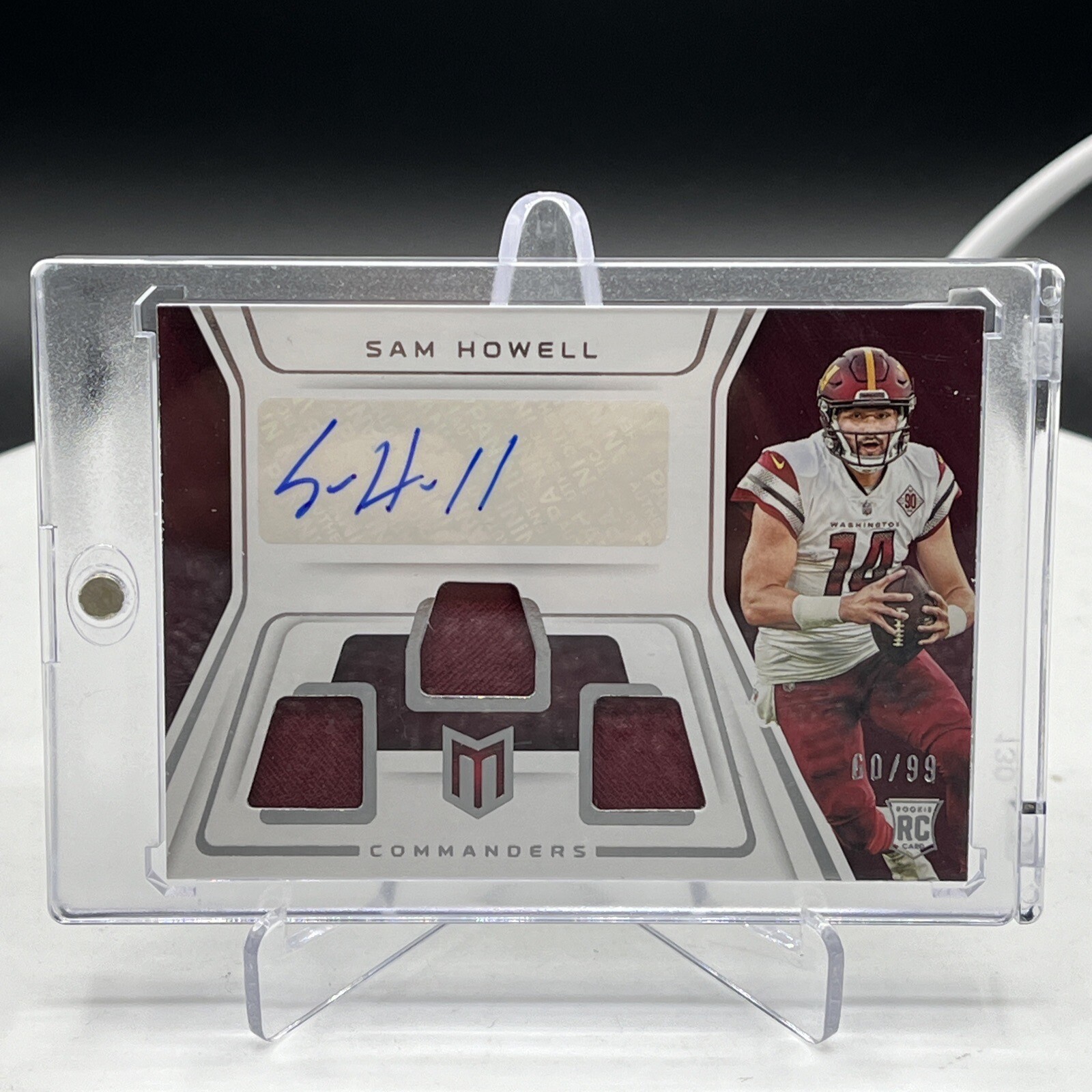 Sam Howell 2022 Panini Chronicles Football Momentum RPA /99 RC Auto Commanders
