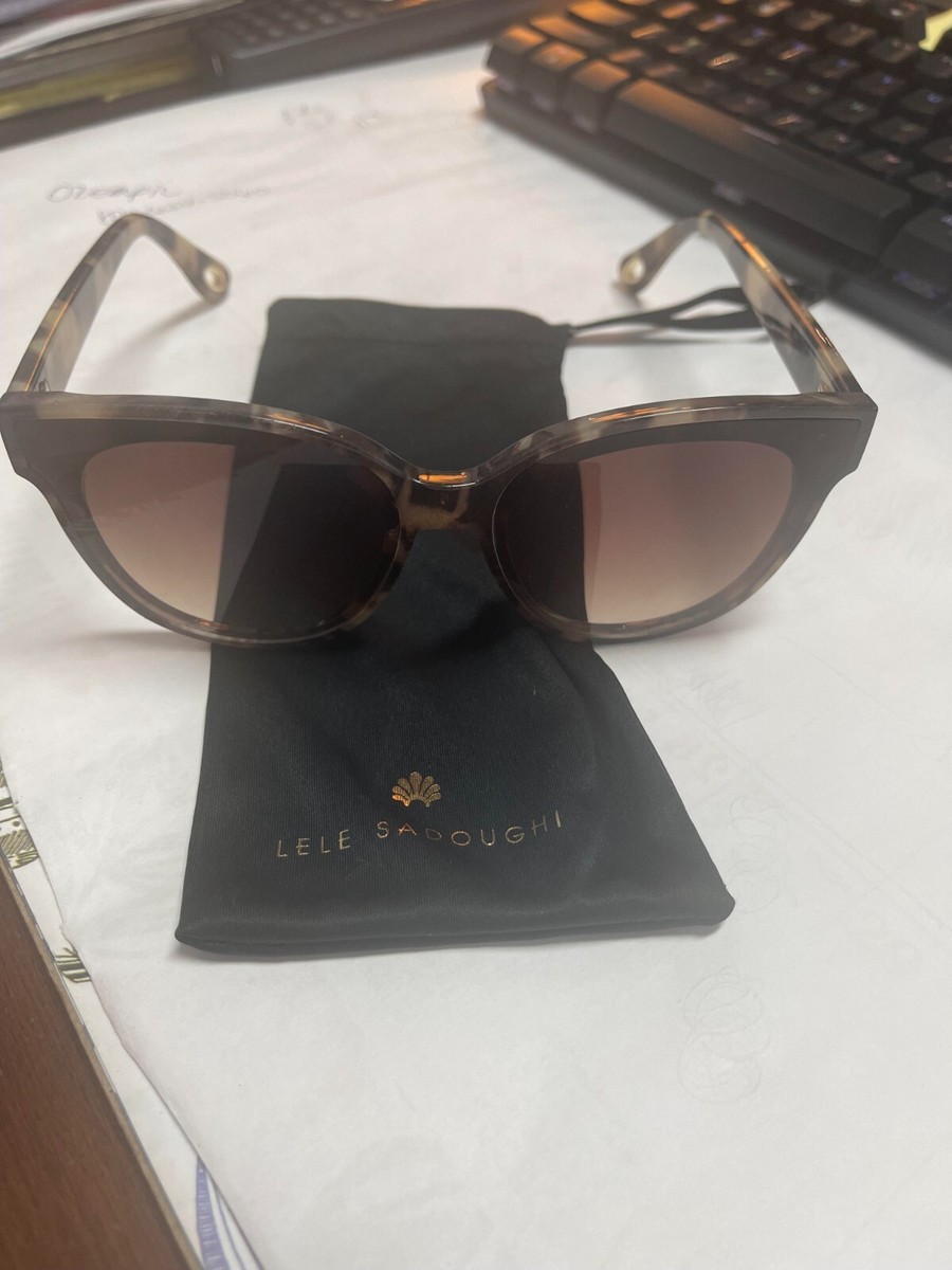 Lele Sadoughi Brown Brooklyn Tortoise Shell Sunglasses | eBay display picture 3