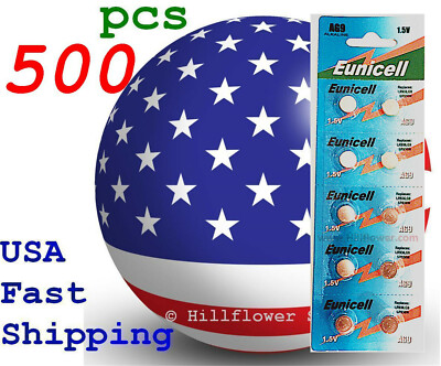 500 pcs AG9 LR45 LR936 G9 394A 194 S33 Card 1.5V 0% Hg Alkaline Battery