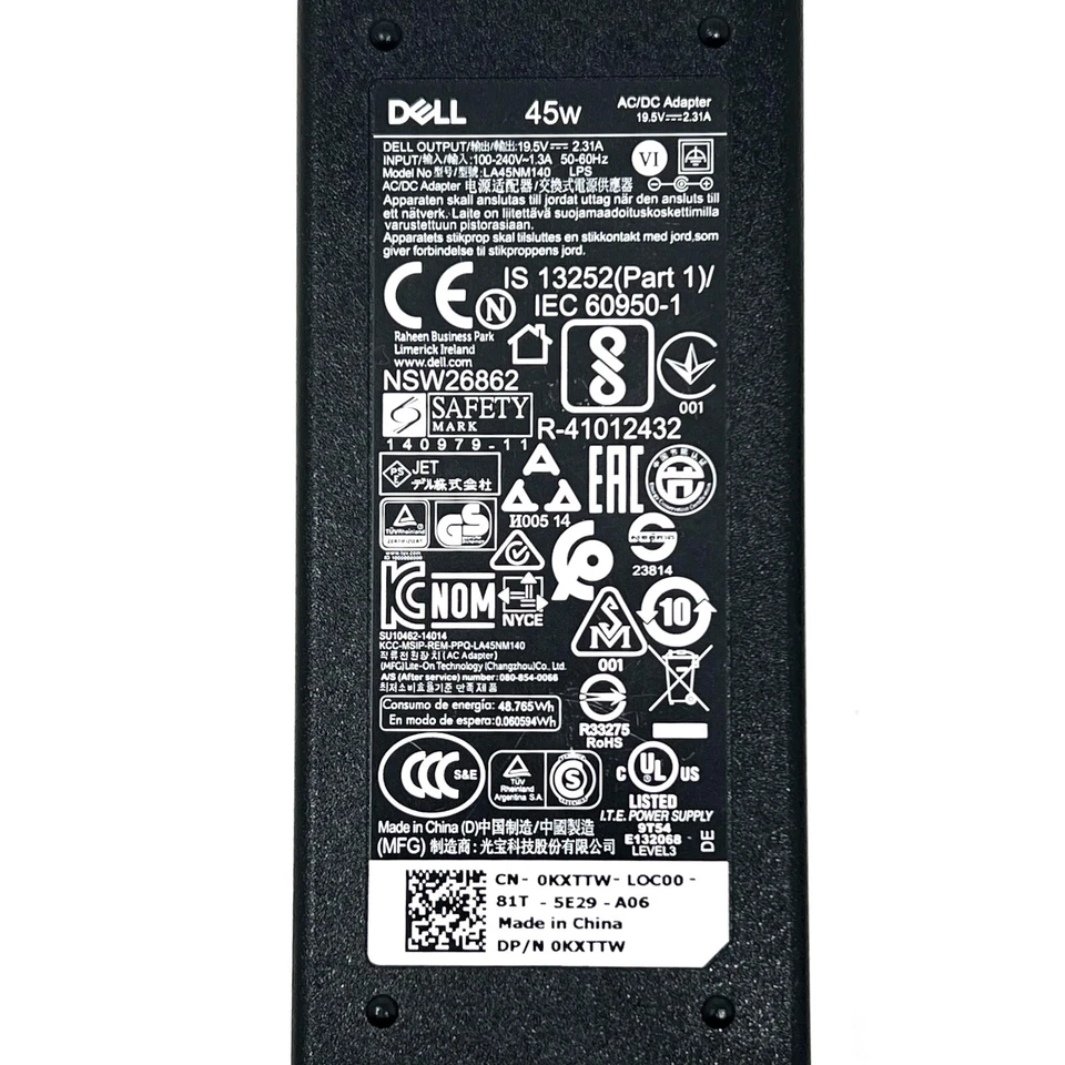 Adaptador de CA Dell 45W 19,5 V 2,31 A (LA45NM140) para Latitude/Vostro Foto 4 de 4