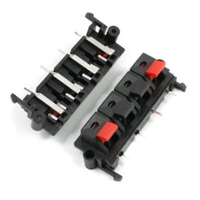 2Pcs 4 Way Spring Clip Audio Speaker Terminals Red Black 64 x 25mm