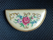 Vintage 1950s Mascot Petit Point Compact In Original Box - Appears Unused