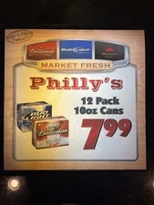 Vintage Budweiser Philly's Market Fresh Man Cave Bar Light Advertising 