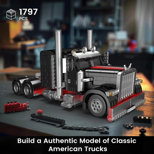 Mould King Technic American Heavy Truck Model Building Blocks Black 1797pcs Gift - Picture 13 of 15