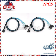 2x Mini SAS SFF-8643 to 4 SATA 7pin hard disk 6Gbps data Server Raid Cable 1m US