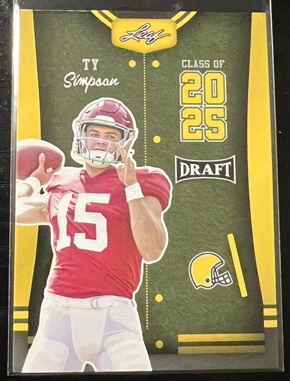 2023 LEAF DRAFT TY SIMPSON YELLOW CLASS OF 2025 #85 ALABAMA CRIMSON TIDE