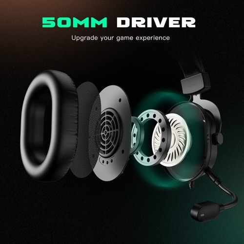Kopfhörer Headset Gaming PC PS4 PS5 mit Mikrofon Over-Ear Kopfhörer mit Kabel - Bild 8 von 8