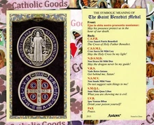 The Symbolic Meaning of the Saint Benedict Medal - Paperstock Holy Card J5113