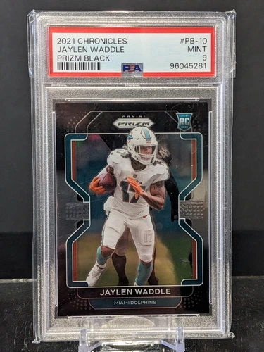2021 Panini Chronicles Prizm Black Jaylen Waddle #PB-10 PSA 9 Mint