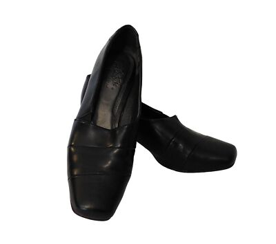 Life Stride Soft System Quartet Pumps Shoes 9M Black Slip On Block Heels 