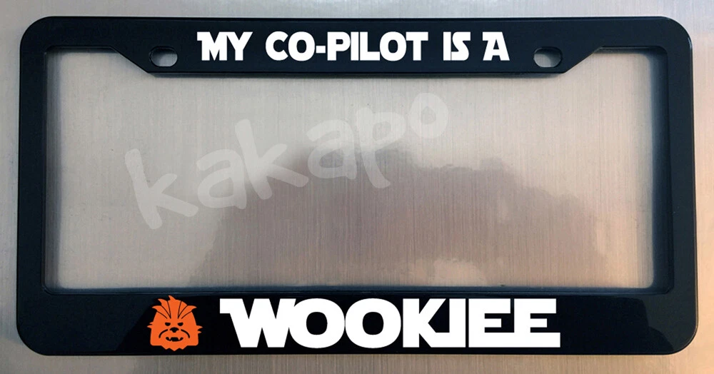 Star Wars Wookiee Co-pilot Black Metal License Plate Frame