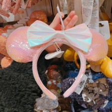 Disney.Parks Anniversary Pink Collection Minnie Ears Sequins Headband US