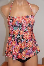 NWT Kenneth Cole Reaction Swimsuit Tankini 2pc Set Sz S MUL Bandeau Strap