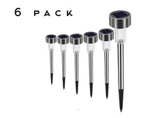 6 LAMPADE DA GIARDINO ESTERNO RICARICA SOLARE PICCHETTO PALETTI LED SOLARI LUCE 