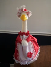 Goose clothes outfit - Mrs. Claus dress w/bonnet & apron for lg 24-27" goose