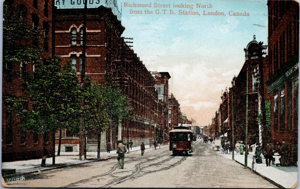 1911 GTR Station London Canada Richmond St SH Knox & co Postcard - Image 3 of 3