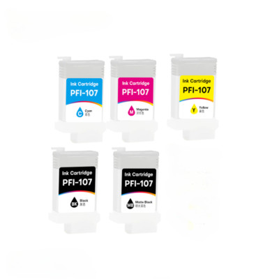 5pcs PFI 107 Refillable Ink Cartridge For Canon iPF680 iPF685 iPF770 Printer