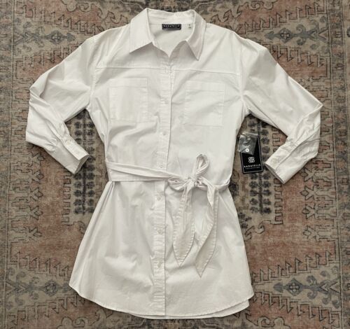Bagatelle NWT White Cotton Long Sleeve Button Down Dress Shirt Women’s Size Med