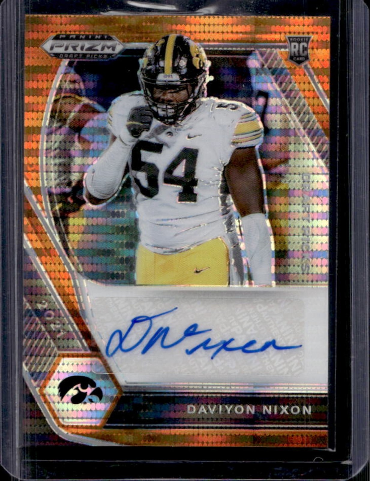 Daviyon Nixon Panini Prizm Draft Picks Draft Picks Autographs #DNI Orange Pulsar
