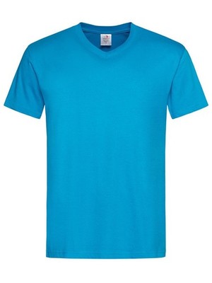 STEDMAN T-Shirt CLASSIC-T V-NECK Herren aus Kurzarm Jersey OCEAN BLUE