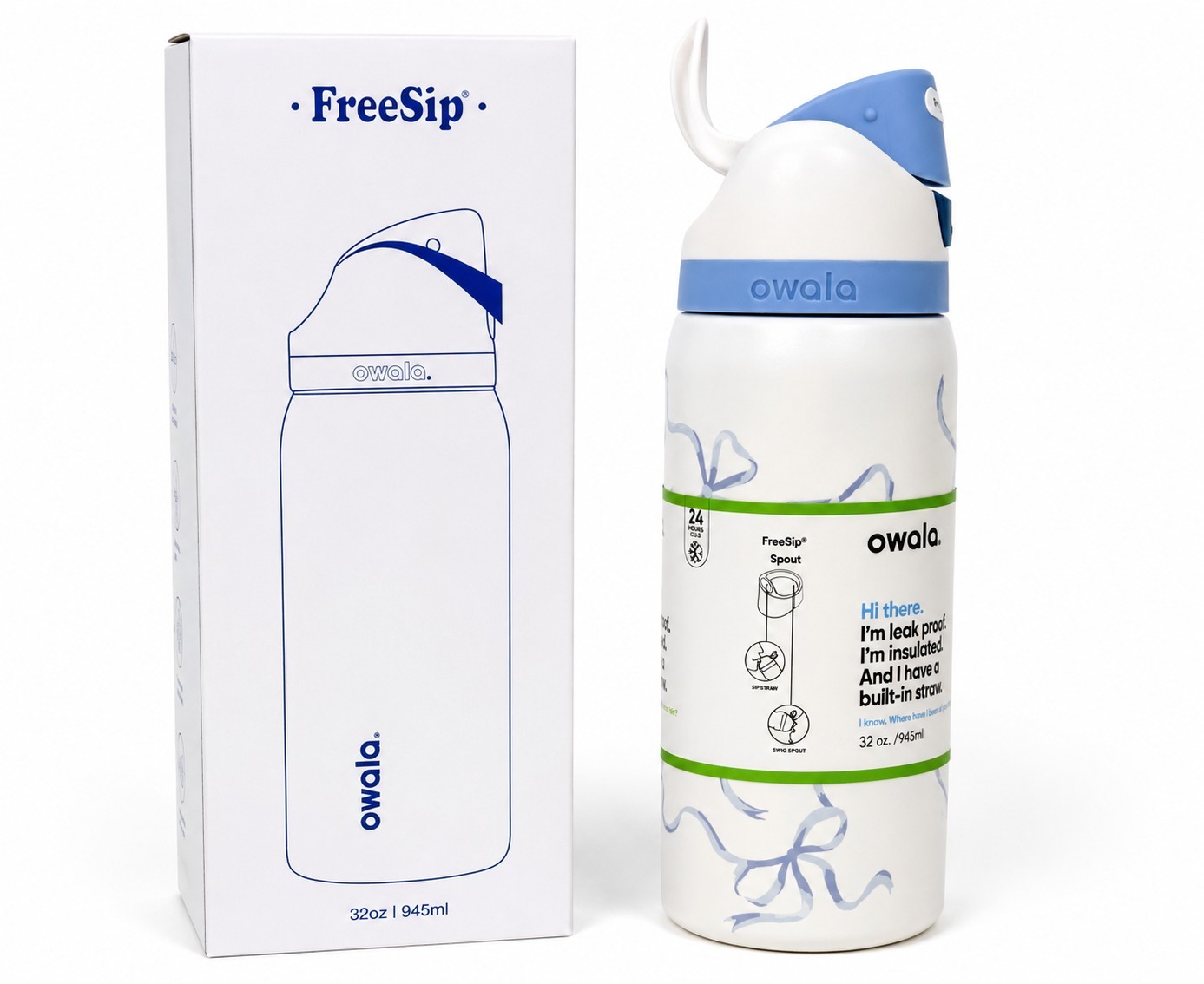 Owala Water Bottle 32oz 945ml FreeSip Insulated Stainless Steel Blue  AUS — image 4