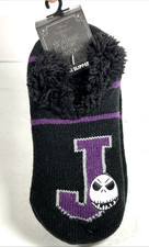 Disney The Nightmare Before Christmas Jack Fleece Cozy Slippers Socks Anti Slip