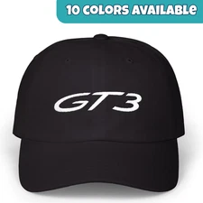 Porsche 911 GT3 Embroidered Badge / Emblem Script on Unstructured Dad Cap / Hat