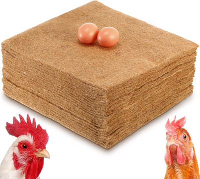 24 Pack Natural Hemp Chicken Nesting Pads Reusable Hens Bedding Mats Chicken Nes