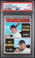 1970 Topps Thurman Munson #189 RC Rookie Card Freshly  Graded PSA 4 VG-EX. rookie card picture