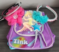 Mini Purple Disney Tinkerbell Backpack Tote And 5 New Headbands-Shrinkydinks