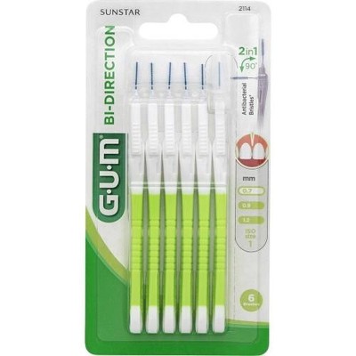 2x GUM BI-DIRECTION Interdentalb.0,7 mm grün 6 ST