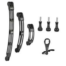  Aluminum Alloy Curved Extension Arm Kit Metal Pole Mount Helmet Stick 