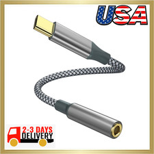 USB C to Aux Audio Dongle Cable Cord, Type C to 3.5Mm Female Headphone Jack Adap