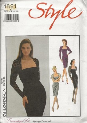 STYLE 1821 MISSES DAY TO EVENING PRINCESS SEAM DRESS PATTERN SIZE 6 TO 18